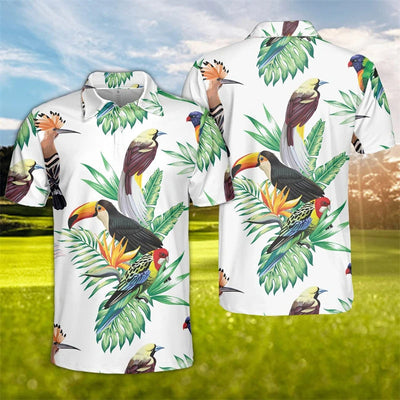 Avelena | Herren Hawaiian Tukane 3D-Gedrucktes Polohemd