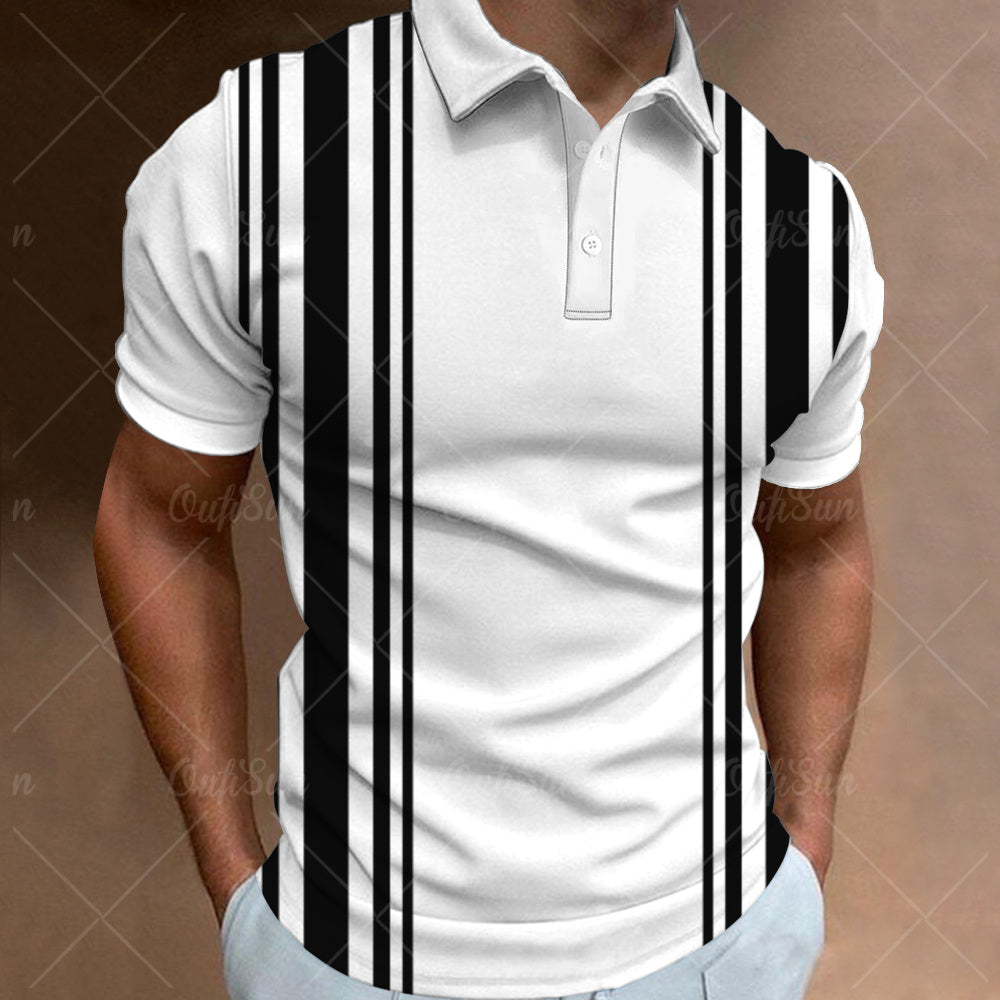 Avelena | Herren 3D Streifen Polohemd
