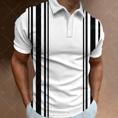 Avelena | Herren 3D Streifen Polohemd