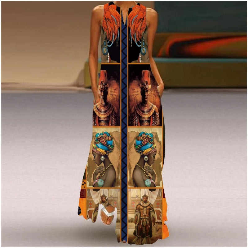 Avelena | Retro 3D-DamenDruck Bohemian Elegante Sommerkleider