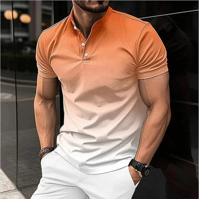 Avelena | Herren Gradient Kurzarm Poloshirt