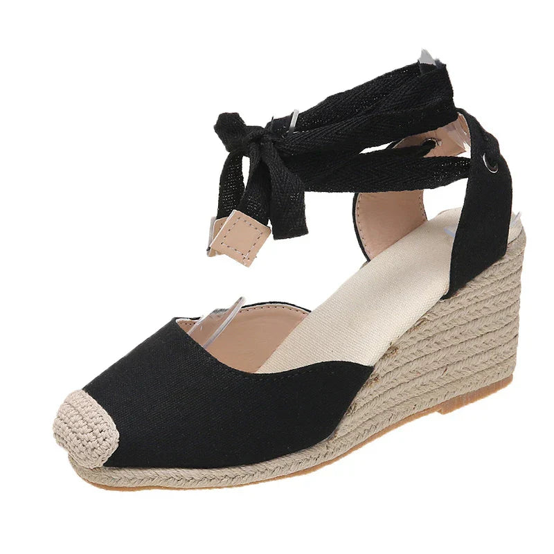 Evelyn | Damen Sandalen Espadrille mit Knöchelgurt – Sommerschuhe