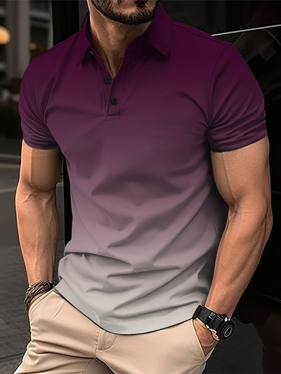 Avelena | Herren Gradient Kurzarm Poloshirt