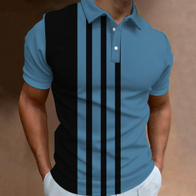 Avelena | Herren 3D Streifen Polohemd