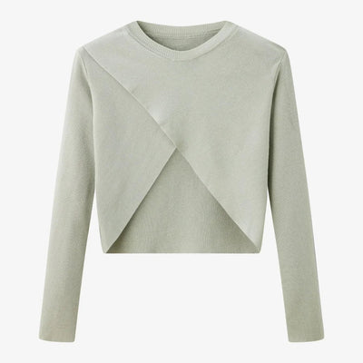 Elegantes Satinkleid - Stricktop-Kombinationsset