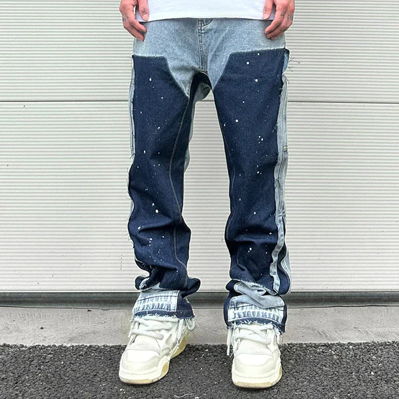Martin - Patchwork-Hose Rage Micro-Denim mit Fransen für Herren