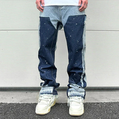 Martin - Patchwork-Hose Rage Micro-Denim mit Fransen für Herren