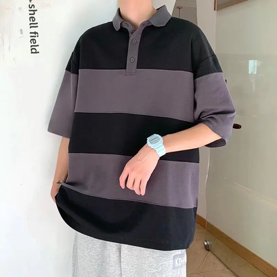 Avelena | Herren Gestreiftes Freizeit Polohemd