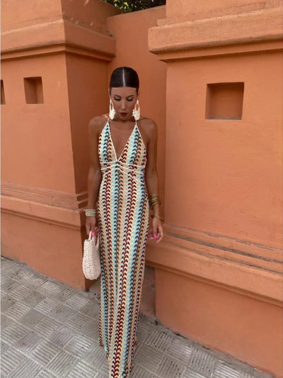 Serena™ | Langes Kleid mit offenem Rücken