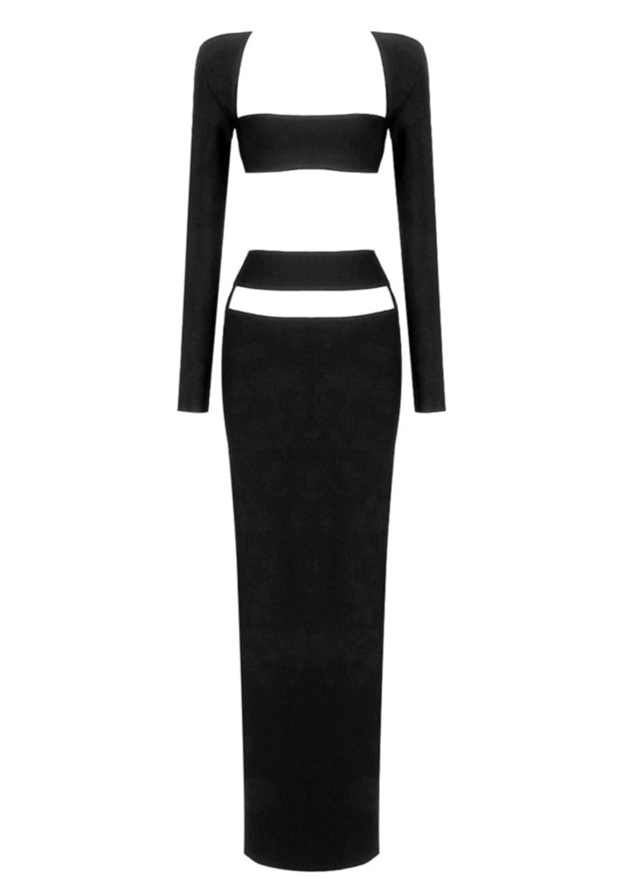 Elegantes Zweiteiler-Set | Sexy Top & Maxi-Rock | Zeitlose Raffinesse