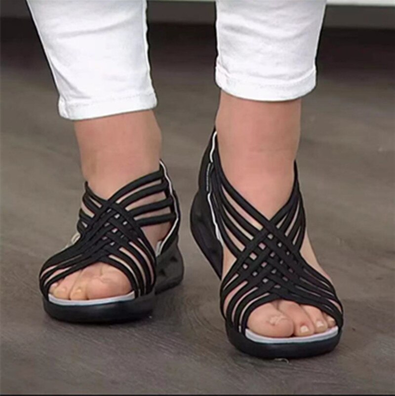 Barbara - Schicke Bequeme Damen Keilsandalen