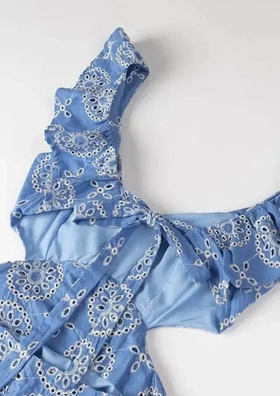 Maxi-Kleid mit Rüschen | Feminine Eleganz & Boho-Muster | Sommerlicher Charme