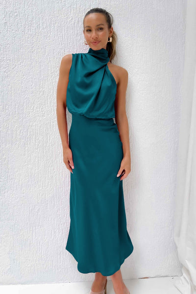Lydia | Langes Kleid mit Halterneck