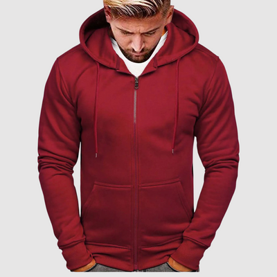 Julian - Dicke Fleecejacke mit Reißverschluss und Kapuze für Herren