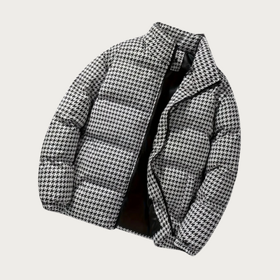 Edwin - Houndstooth-Winter-Pufferjacke für Männer