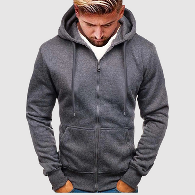 Julian - Dicke Fleecejacke mit Reißverschluss und Kapuze für Herren