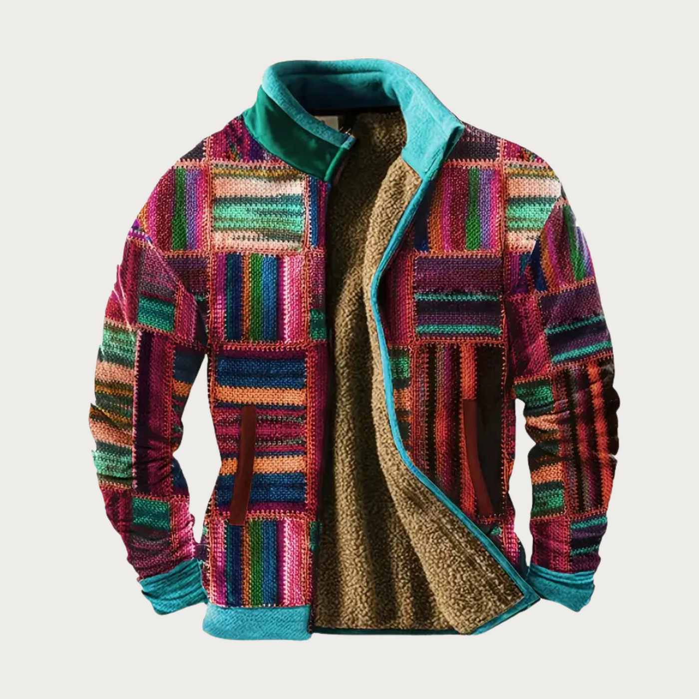 Ernest - Lässige Herren Fleecejacke mit Rundhalsausschnitt