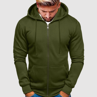 Julian - Dicke Fleecejacke mit Reißverschluss und Kapuze für Herren