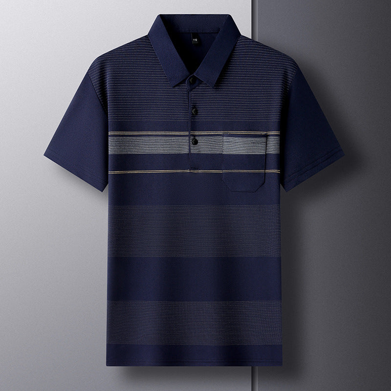 Avelena | Herren Ice Silk Kurzarm Polo Shirt