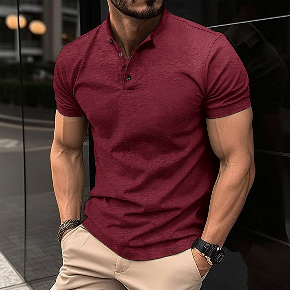 Avelena | Herren Casual Einfarbig Polo-Shirt