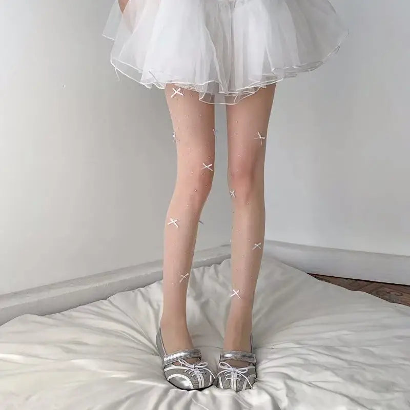 Damen Strumpfhose | Mit Bogen-Design