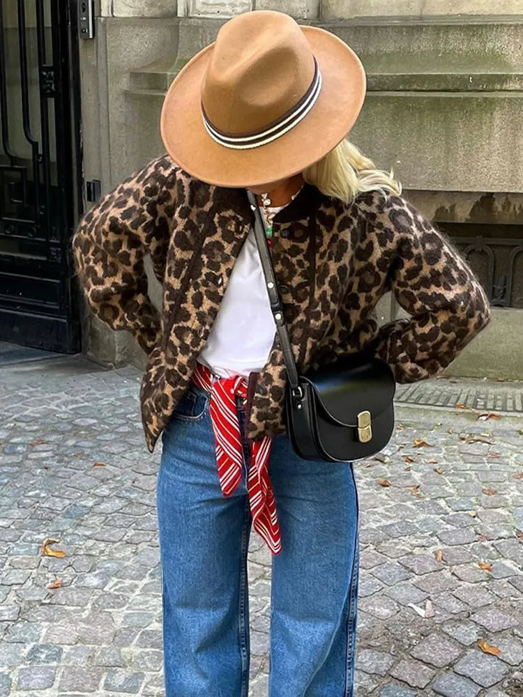 Helene - Leopard Strickjacke