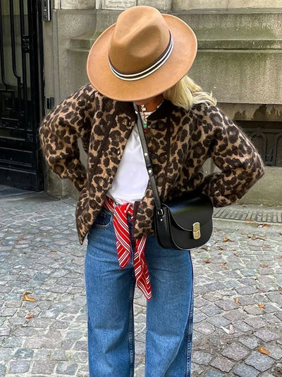 Helene - Leopard Strickjacke