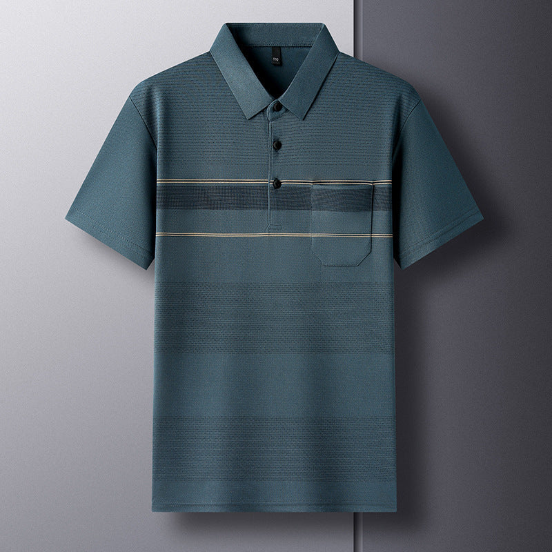 Avelena | Herren Ice Silk Kurzarm Polo Shirt