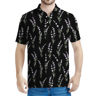 Avelena | Herren Retro Lavendel Blumen Polo-Shirt