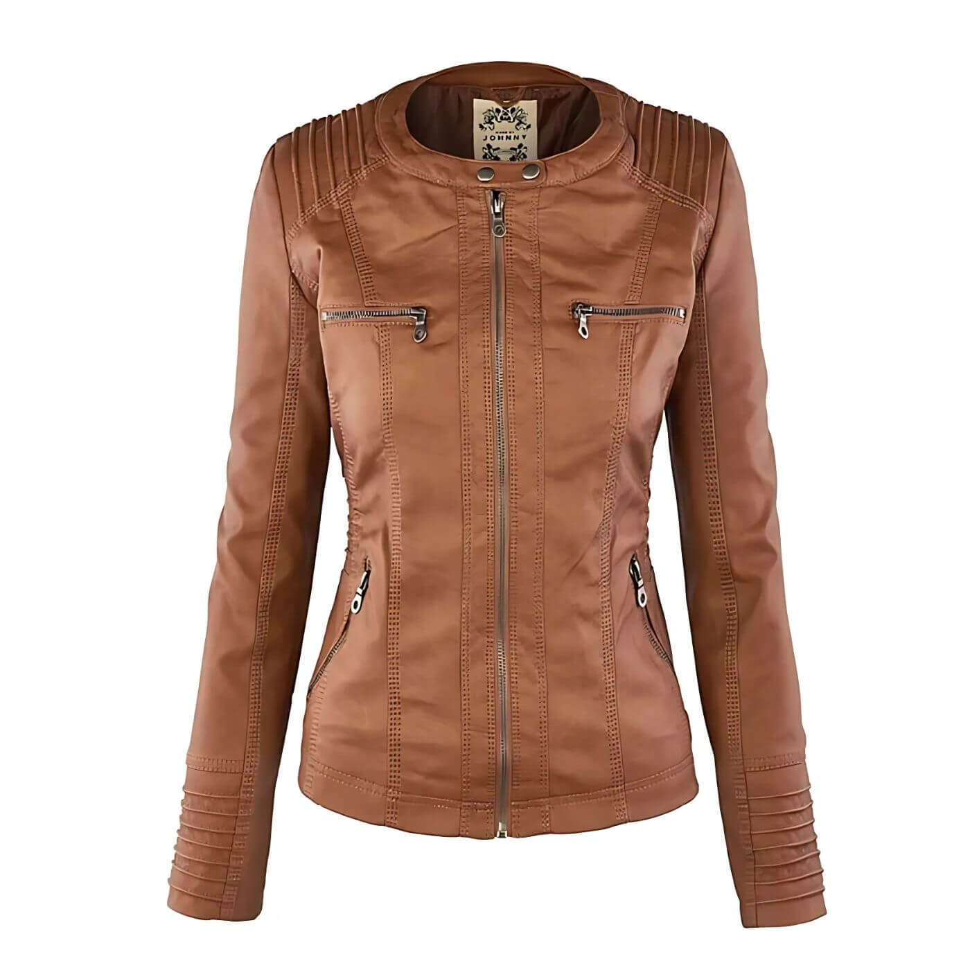 Sandra™ - Premium Vegane Leder-Kapuzenjacke