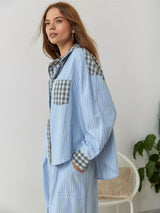 Sara | Elegantes Pyjama-Set für Damen aus Weichem Material in Blau