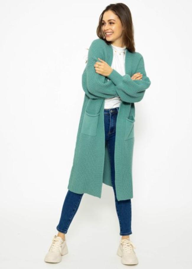 Camryn - Lange Gestrickte Damen Strickjacke