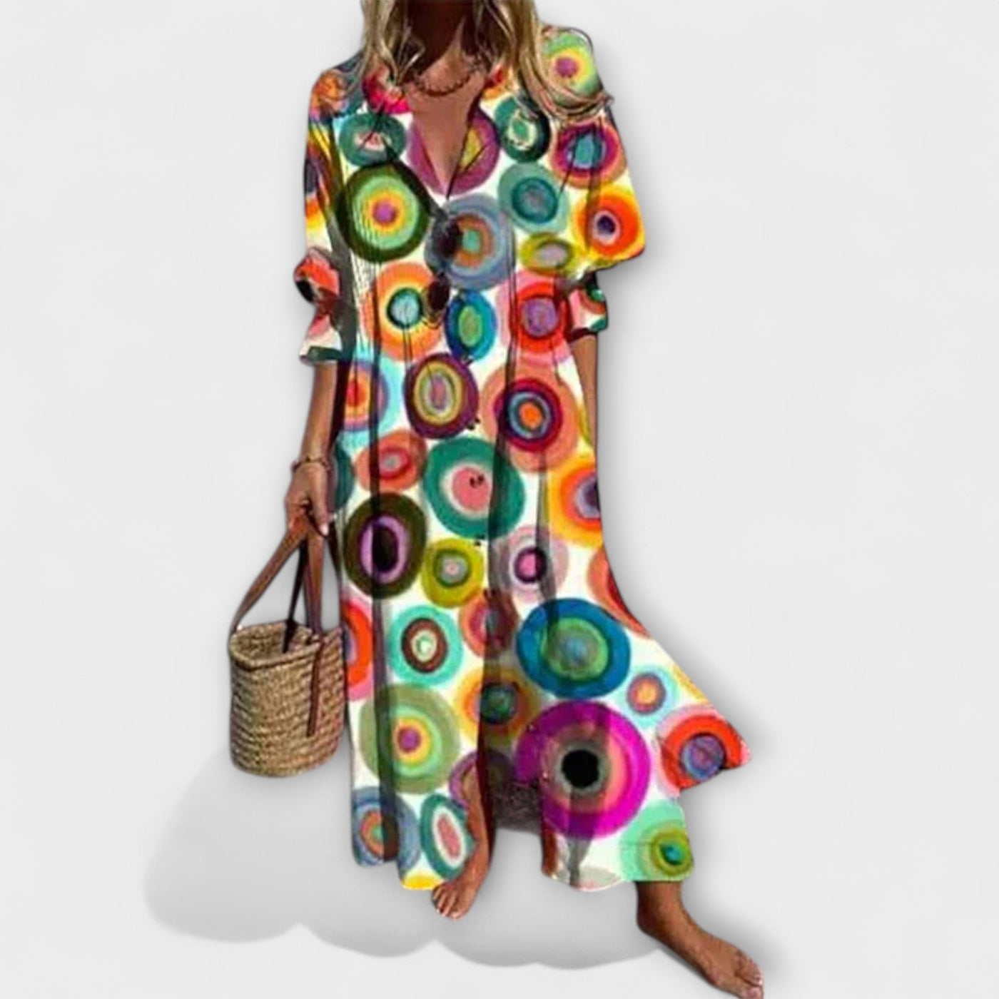 Lila - Schmeichelhaftes Maxikleid mit Bauchbedeckung