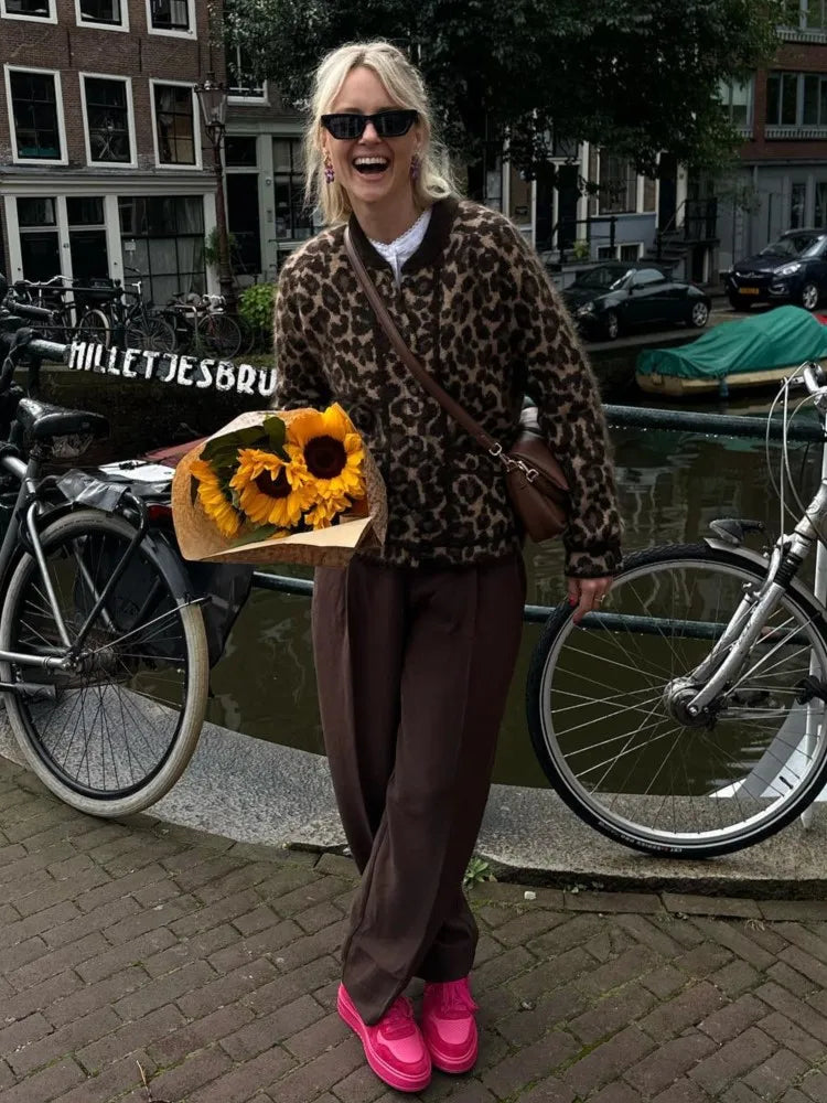 Helene - Leopard Strickjacke