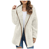 Trendy Lang Fleece Damenjacke - Luna in Beige