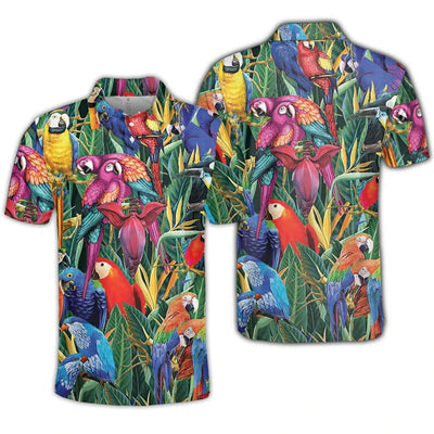 Avelena | Herren Hawaiian Tukane 3D-Gedrucktes Polohemd