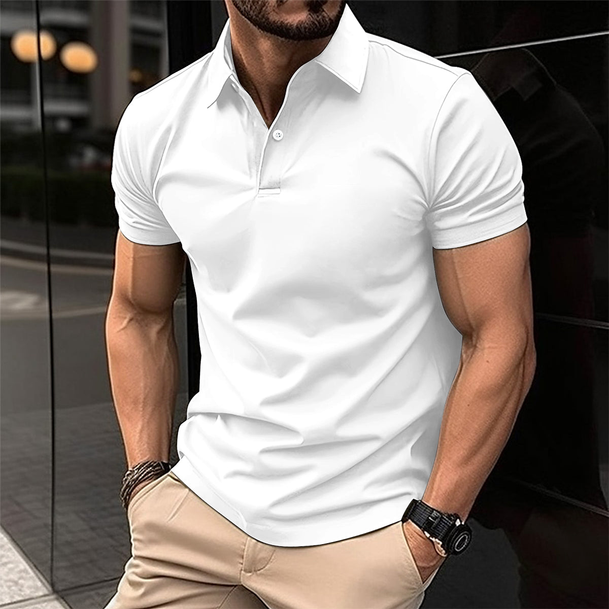 Avelena | Herren Slim Fit Polohemd Einfarbig