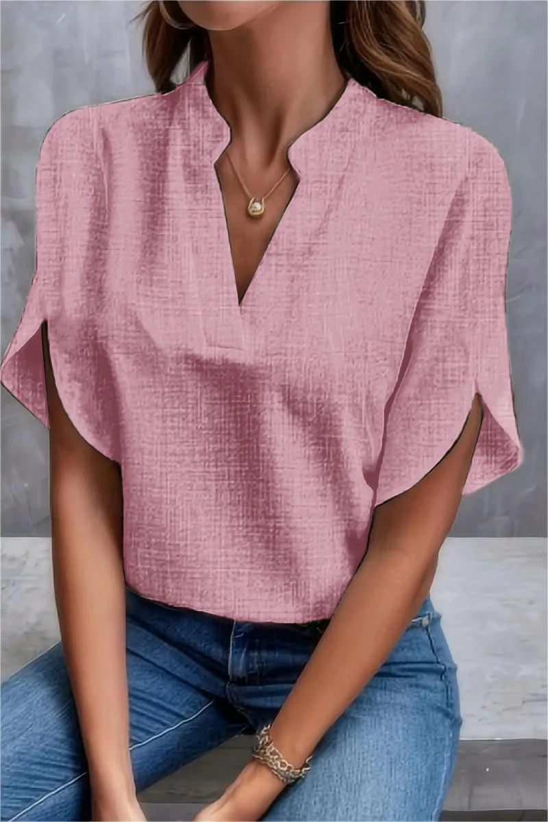 Avelena | Off-Shoulder V-Ausschnitt Sommer Bluse