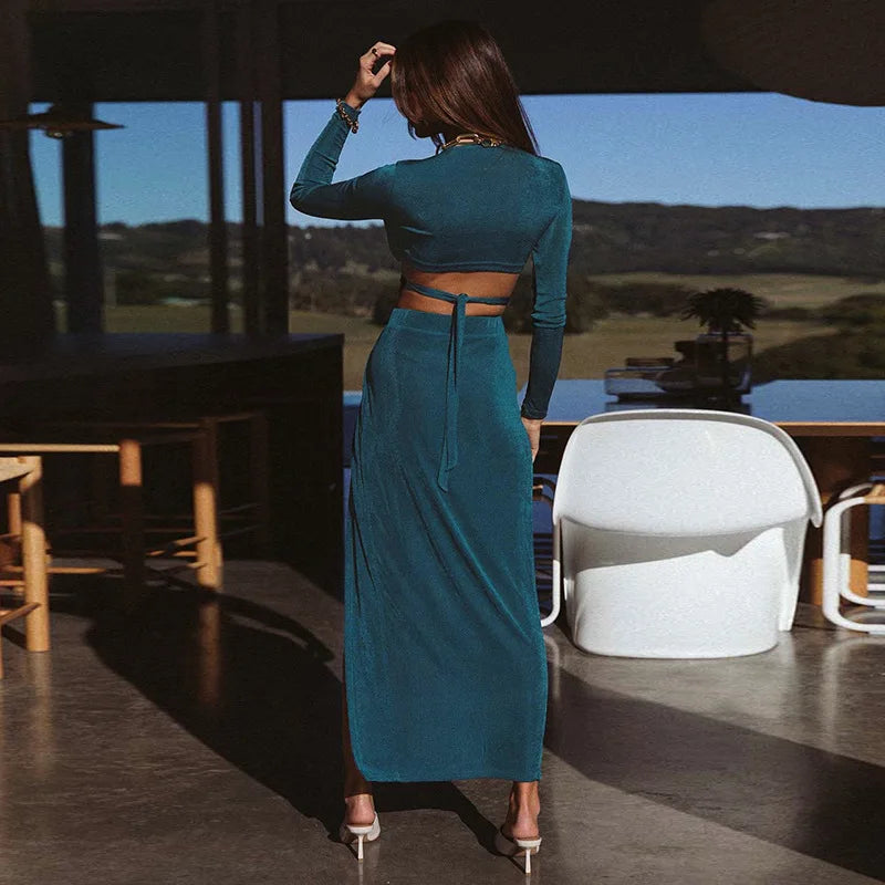 Zweiteiliges Set mit Cut-Outs | Sexy und Elegant | Hoher Schlitz