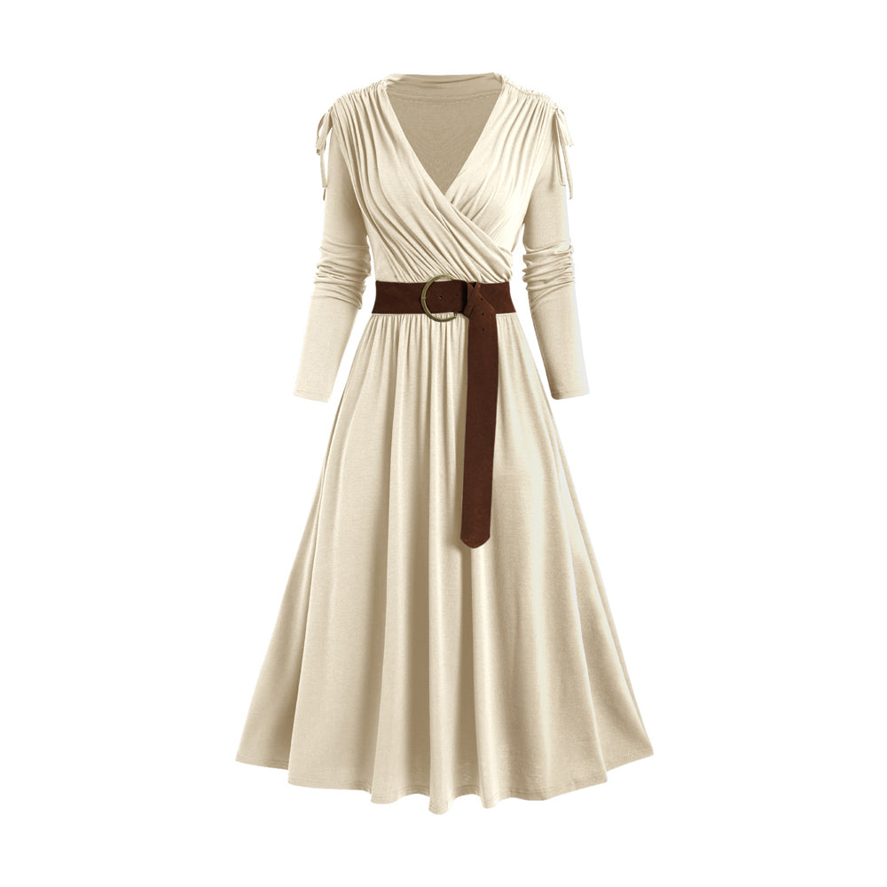 Avelena | Langärmliges Rüschen Mini-Kleid