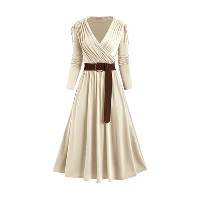 Avelena | Langärmliges Rüschen Mini-Kleid