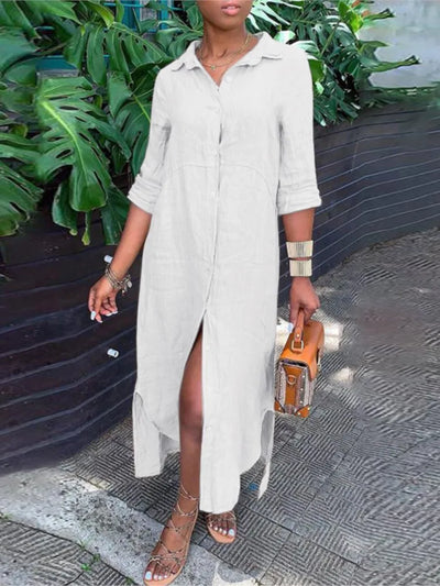 Avelena | Damen Baumwollmischung Lockeres Strandkleid