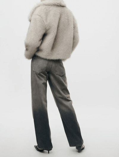 Anna - Kurze Jacke Mit Pelzimitat-Effekt