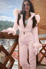 Schmal Geschnittener Damen-Winteranzug - Noemi in Rosa