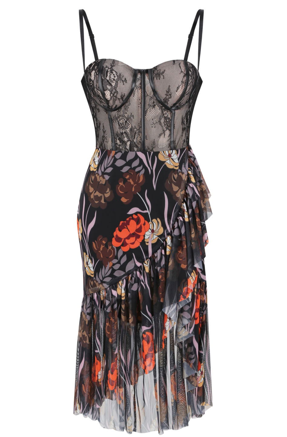 Misha - Blumenkleid mit Herz-Ausschnitt im Korsettstil