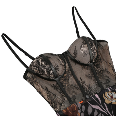 Misha - Blumenkleid mit Herz-Ausschnitt im Korsettstil