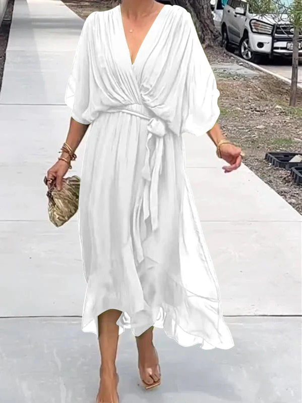 Sophie | Festliches Damenkleid aus Chiffon mit V-Ausschnitt