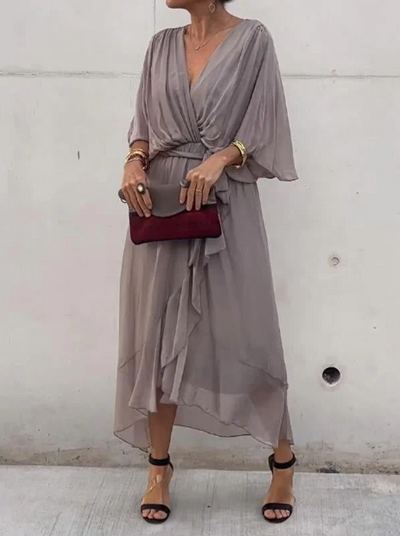 Sophie | Festliches Damenkleid aus Chiffon mit V-Ausschnitt