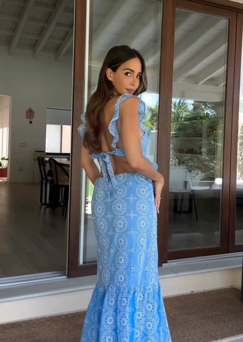 Maxi-Kleid mit Rüschen | Feminine Eleganz & Boho-Muster | Sommerlicher Charme