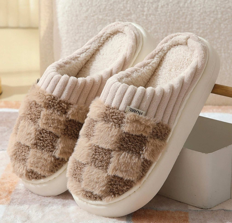 Unisex Kuschelige Hausschuhe | Kariertes Design